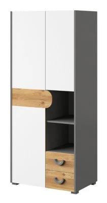 Feldmann-Wohnen Kleiderschrank Stauraumschrank Carina 80cm 2-türig Mit 2 Schubladen