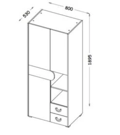 Feldmann-Wohnen Kleiderschrank Stauraumschrank Carina 80cm 2-türig Mit 2 Schubladen -Mytoys Home Store 29577146 03