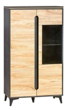 Feldmann-Wohnen Highboard Vitrine Gapi 90cm 2-türig Farbe Wählbar