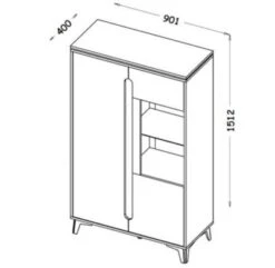 Feldmann-Wohnen Highboard Vitrine Gapi 90cm 2-türig Farbe Wählbar -Mytoys Home Store 29577429 03
