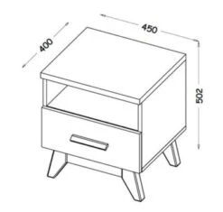 Feldmann-Wohnen Nachtkonsole Nachtschrank Seven 45x40x50cmmit Mit 1 Schublade Und 1 Offenem Fach -Mytoys Home Store 29577438 03