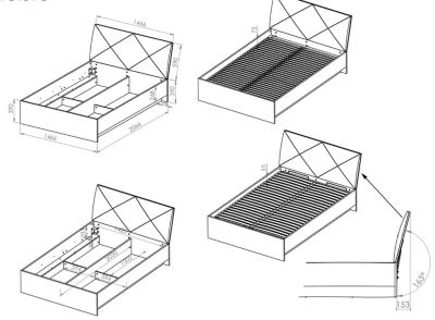 Feldmann-Wohnen Doppelbett Lille 140x200cm Bettgestell 4 Feldmann-Wohnen Doppelbett Lille 140x200cm Bettgestell – Bild 2