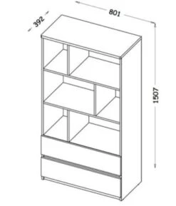 Feldmann-Wohnen Highboard Kommode Arcca 45cm Farbe Wählbar Grifflos Mit 2 Schubladen -Mytoys Home Store 29577454 03