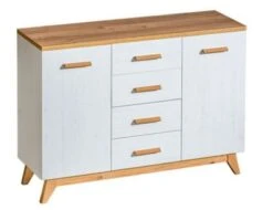 Feldmann-Wohnen Kommode Sideboard Seven 130x40x92cm 2-türig Mit 4 Schubladen