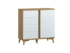 Feldmann-Wohnen Kommode Sideboard Fiord 85x40x88cm 1-türig Mit 4 Schubladen