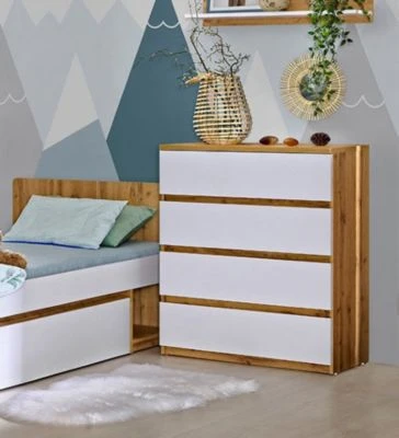 Feldmann-Wohnen Kommode Schubladenkommode Arcca 80cm Farbe Wählbar Grifflos Mit 4 Schubladen 4 Feldmann-Wohnen Kommode Schubladenkommode Arcca 80cm Farbe Wählbar Grifflos Mit 4 Schubladen – Bild 2