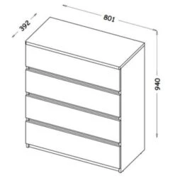 Feldmann-Wohnen Kommode Schubladenkommode Arcca 80cm Farbe Wählbar Grifflos Mit 4 Schubladen 9 Feldmann-Wohnen Kommode Schubladenkommode Arcca 80cm Farbe Wählbar Grifflos Mit 4 Schubladen -Mytoys Home Store 29577504 03