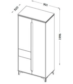 Feldmann-Wohnen Kleiderschrank Drehtürenschrank Gapi 90cm 3-türig Farbe Wählbar -Mytoys Home Store 29577529 03