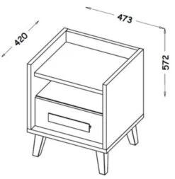Feldmann-Wohnen Nachtkonsole Nachtschrank Viso 47x42x57cm Mit 1 Schublade Und 1 Offenem Fach -Mytoys Home Store 29577571 03