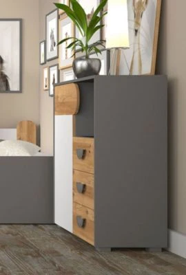 Feldmann-Wohnen Kommode Anrichte Carina 80cm 1-türig Mit 3 Schubladen 4 Feldmann-Wohnen Kommode Anrichte Carina 80cm 1-türig Mit 3 Schubladen – Bild 2