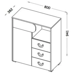 Feldmann-Wohnen Kommode Anrichte Carina 80cm 1-türig Mit 3 Schubladen 10 Feldmann-Wohnen Kommode Anrichte Carina 80cm 1-türig Mit 3 Schubladen -Mytoys Home Store 29577604 03