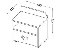 Feldmann-Wohnen Nachtkonsole Nachtschrank Carina 45x31x47cm Mit 1 Schublade Und 1 Offenem Fach -Mytoys Home Store 29577606 03