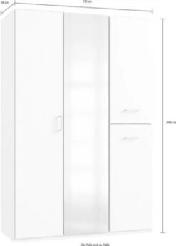 Wimex Kleiderschrank Schlafzimmerschrank Lima 135x58x208cm 2-türig Mit Apothekerauszügen -Mytoys Home Store 29577608 03