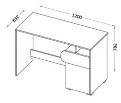 Feldmann-Wohnen Schreibtisch Computertisch Carina 120cm 1-türig Mit 2 Offenen Fächern -Mytoys Home Store 29577610 03