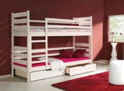 Feldmann-Wohnen Hochbett Etagenbett Dario 80x190cm Mit 2 Schubladen