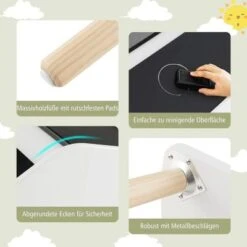 COSTWAY® 3tlg. Kinder Sitzgruppe Zeichentisch Mit Tafel & Stauraum Hausform -Mytoys Home Store 29631458 06