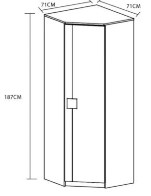 Feldmann-Wohnen Eckschrank Kleiderschrank Gami 71x71x187cm 1-türig 4 Feldmann-Wohnen Eckschrank Kleiderschrank Gami 71x71x187cm 1-türig – Bild 2
