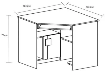 Feldmann-Wohnen Eckschreibtisch Kinderschreibtisch Gami 96,5x96,5x78cm 1-türig Mit Tastaturauszug 4 Feldmann-Wohnen Eckschreibtisch Kinderschreibtisch Gami 96,5x96,5x78cm 1-türig Mit Tastaturauszug – Bild 2