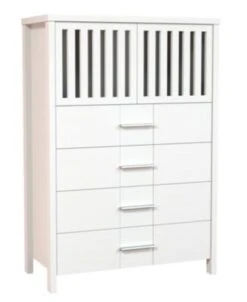 Feldmann-Wohnen Kommode Highboard Lauro 90x43,5x130cm 2-türig Mit 4 Schubladen