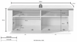 HM Helvetia Lowboard Larona TV-Element 140x37x49cm 1-türig Mit 2 Offenen Fächern -Mytoys Home Store 29688217 06