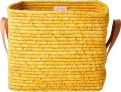 Rice Aufbewahrungskorb Gelb Mit Trageschlaufen, 25 X 30 X 30 Cm