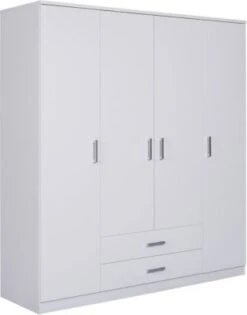 Inter Link Kleiderschrank 4 Türen, Weiss