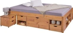 Inter Link Funktionsbett 140x200 Aus Kiefer Massivholz Mit Lattenrost Und Stauraum, Braun -Mytoys Home Store 29758570 03