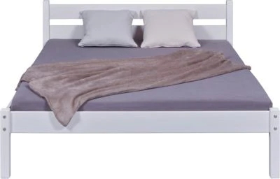 Inter Link Massivholzbett 140x190 Aus Kiefer Massivholz Mit Lattenrost, Weiß 4 Inter Link Massivholzbett 140x190 Aus Kiefer Massivholz Mit Lattenrost, Weiß – Bild 2