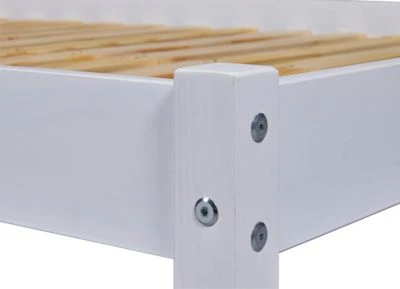 Inter Link Massivholzbett 140x190 Aus Kiefer Massivholz Mit Lattenrost, Weiß 8 Inter Link Massivholzbett 140x190 Aus Kiefer Massivholz Mit Lattenrost, Weiß – Bild 6