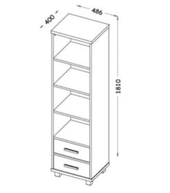Feldmann-Wohnen Bücherregal Standregal Alana 48x40x181cm Mit 2 Schubladen Und 4 Offenen Fächern -Mytoys Home Store 29801832 03