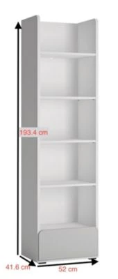 Feldmann-Wohnen Bücherregal Standregal Albi 52x41x193cm Grifflos Mit 1 Schublade 5 Feldmann-Wohnen Bücherregal Standregal Albi 52x41x193cm Grifflos Mit 1 Schublade – Bild 3