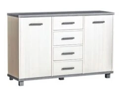 Feldmann-Wohnen Kommode Sideboard Alana 140x40x91cm Kiefer Massiv 2-türig Mit 4 Schubladen