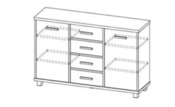 Feldmann-Wohnen Kommode Sideboard Alana 140x40x91cm Kiefer Massiv 2-türig Mit 4 Schubladen -Mytoys Home Store 29801864 03