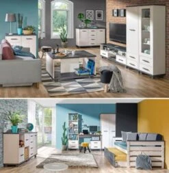 Feldmann-Wohnen Kommode Sideboard Alana 140x40x91cm Kiefer Massiv 2-türig Mit 4 Schubladen -Mytoys Home Store 29801864 04