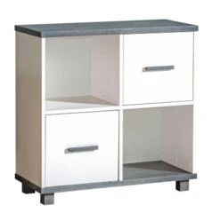 Feldmann-Wohnen Kommode Sideboard Alana 90x40x91cm Kiefer Massiv 2-türig Mit 2 Offenen Fächern