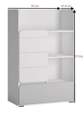 Feldmann-Wohnen Bücherregal Regalschrank Albi 76x41x117cm Grifflos 1-türig Mit 1 Schublade 5 Feldmann-Wohnen Bücherregal Regalschrank Albi 76x41x117cm Grifflos 1-türig Mit 1 Schublade – Bild 3