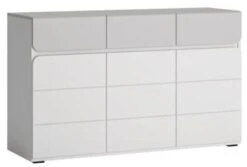 Feldmann-Wohnen Kommode Sideboard Albi 126x41x77cm Grifflos 3-türig Mit 3 Schubladen