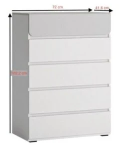Feldmann-Wohnen Kommode Schubladenkommode Albi 72x41x102cm Grifflos Mit 5 Schubladen -Mytoys Home Store 29801904 03