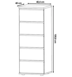 Feldmann-Wohnen Schubladenkommode Naxos Kommode 40x40x106cm Mit 5 Schubladen -Mytoys Home Store 29801946 03