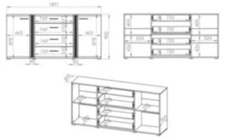 Feldmann-Wohnen Sideboard Adagio Kommode 190cm 2-türig Mit 4 Schubladen -Mytoys Home Store 29801950 03