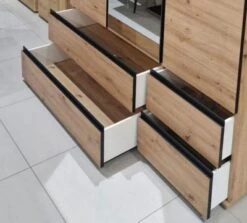 Feldmann-Wohnen Kleiderschrank Naxos Drehtürenschrank Mit Spiegel 165x58x210cm Grifflos 3-türig -Mytoys Home Store 29801964 05