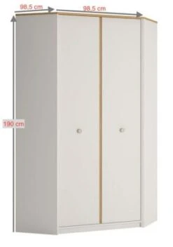 Feldmann-Wohnen Eckschrank Kleiderschrank Globo 98,8x98,5x190cm 2-türig -Mytoys Home Store 29801968 04
