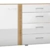 Feldmann-Wohnen Sideboard Adagio Kommode 134cm 1-türig Mit 4 Schubladen