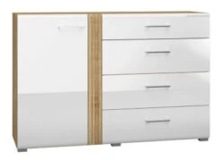 Feldmann-Wohnen Sideboard Adagio Kommode 134cm 1-türig Mit 4 Schubladen