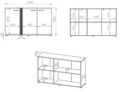 Feldmann-Wohnen Sideboard Adagio Kommode 150cm 3-türig -Mytoys Home Store 29802000 03