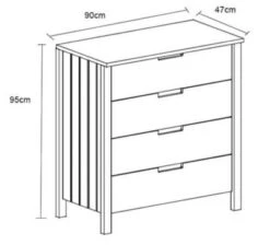 Feldmann-Wohnen Kommode Schubladenkommode Tomo 90x47x95cm Kiefer Massiv Mit 4 Schubladen -Mytoys Home Store 29945990 03