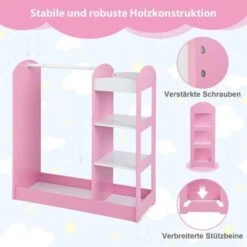 COSTWAY® Kindergarderobe Mit Spiegel Kleiderständer Kleiderbügel -Mytoys Home Store 29970539 04