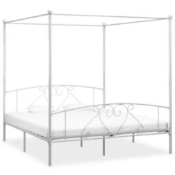 VidaXL Himmelbett-Gestell Weiß Metall 200 X 200 Cm Bettgestell 9 VidaXL Himmelbett-Gestell Weiß Metall 200 X 200 Cm Bettgestell -Mytoys Home Store 30064821 03