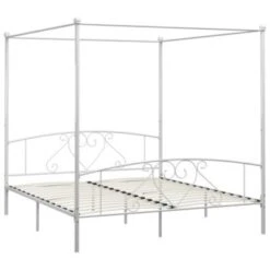 VidaXL Himmelbett-Gestell Weiß Metall 200 X 200 Cm Bettgestell 10 VidaXL Himmelbett-Gestell Weiß Metall 200 X 200 Cm Bettgestell -Mytoys Home Store 30064821 04
