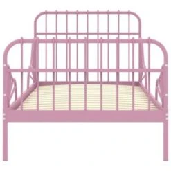VidaXL Ausziehbett Rosa Metall 80x130/200 Cm Ausziehbett